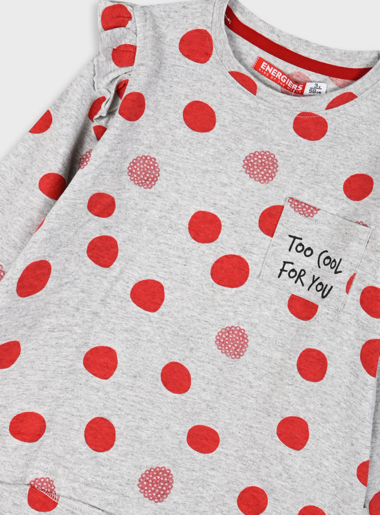 Set printed shirt with leggings for girls | RED