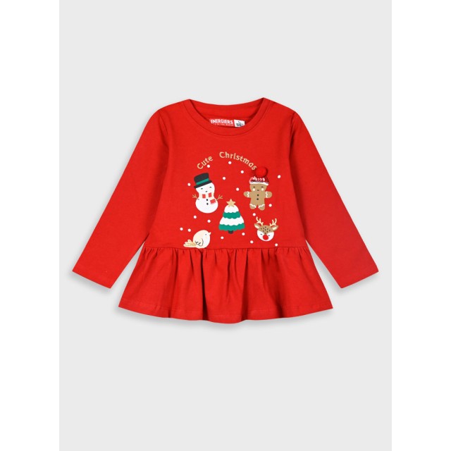 Χριστουγεννιάτικη μακρυμάνικη μπλούζα | ΚΟΚΚΙΝΟ Χριστουγεννιάτικη μακρυμάνικη μπλούζα | ΚΟΚΚΙΝΟ