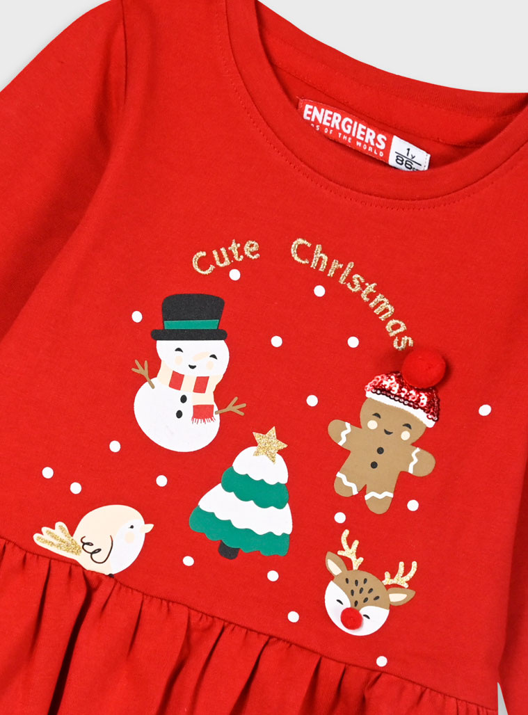 Χριστουγεννιάτικη μακρυμάνικη μπλούζα | ΚΟΚΚΙΝΟ Χριστουγεννιάτικη μακρυμάνικη μπλούζα | ΚΟΚΚΙΝΟ