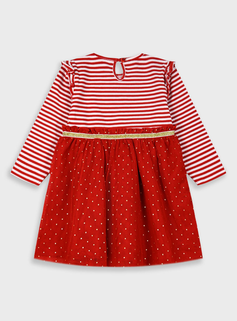 Χριστουγεννιάτικό ριγέ φόρεμα | ΚΟΚΚΙΝΟ Χριστουγεννιάτικό ριγέ φόρεμα | ΚΟΚΚΙΝΟ