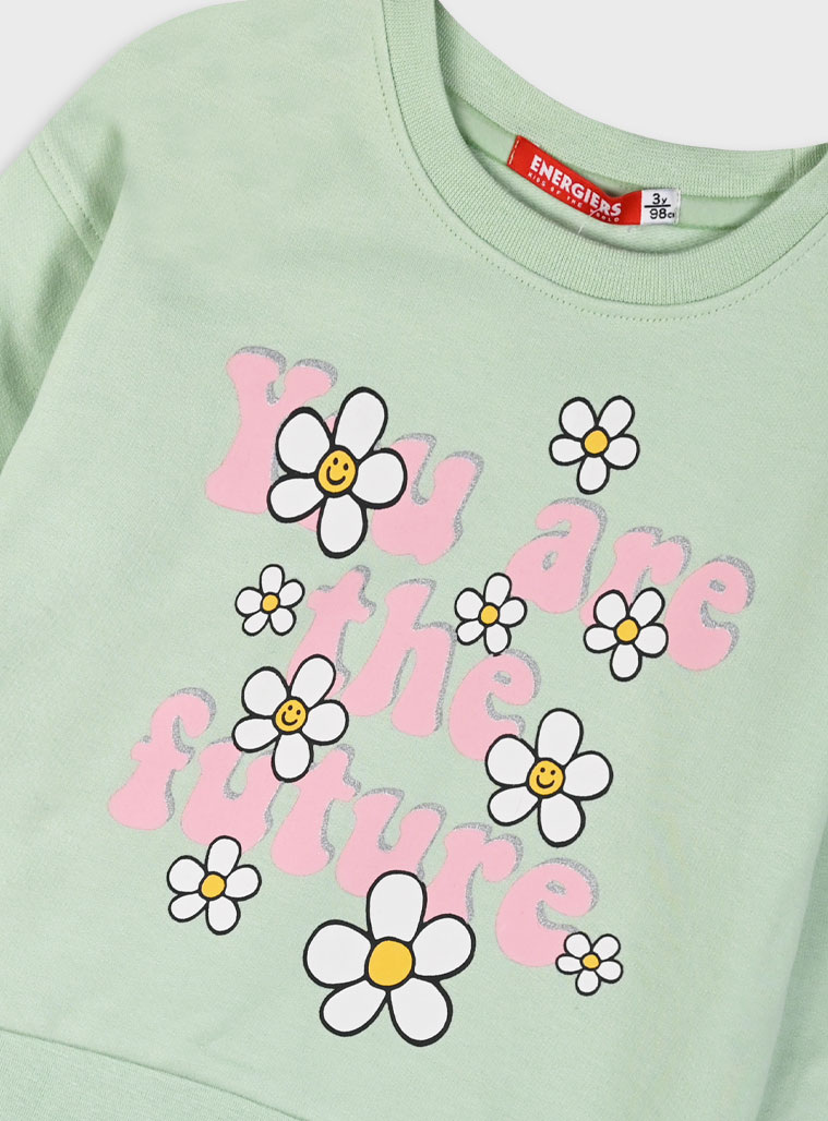 Σετ φούτερ φόρμα με τύπωμα για κορίτσι | ΡΟΖ Σετ φούτερ φόρμα με τύπωμα για κορίτσι | ΡΟΖ