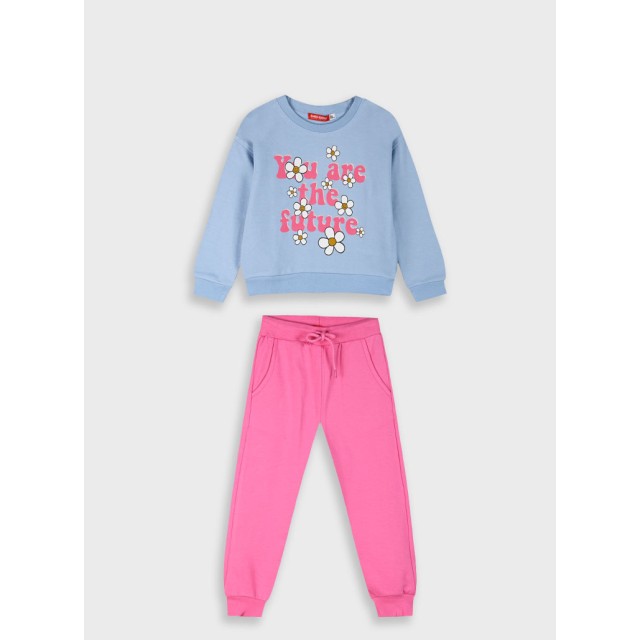 Fleece tracksuit set with print for girls | STRAWBERRY