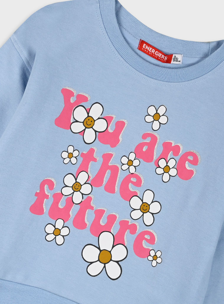 Fleece tracksuit set with print for girls | STRAWBERRY