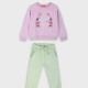 Fleece tracksuit set with print for girls | ICE GREEN