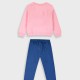 Fleece tracksuit set with print for girls | ROYAL BLUE