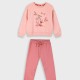 Fleece tracksuit set with print for girls | TERRACOTTA