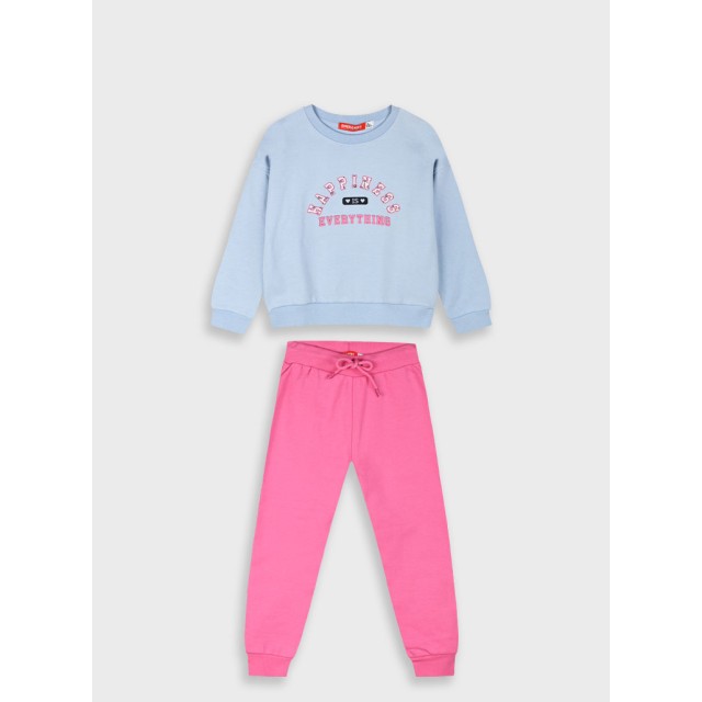 Fleece tracksuit set with print for girls | STRAWBERRY