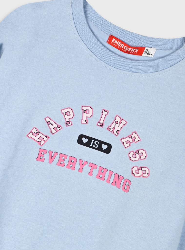 Fleece tracksuit set with print for girls | STRAWBERRY