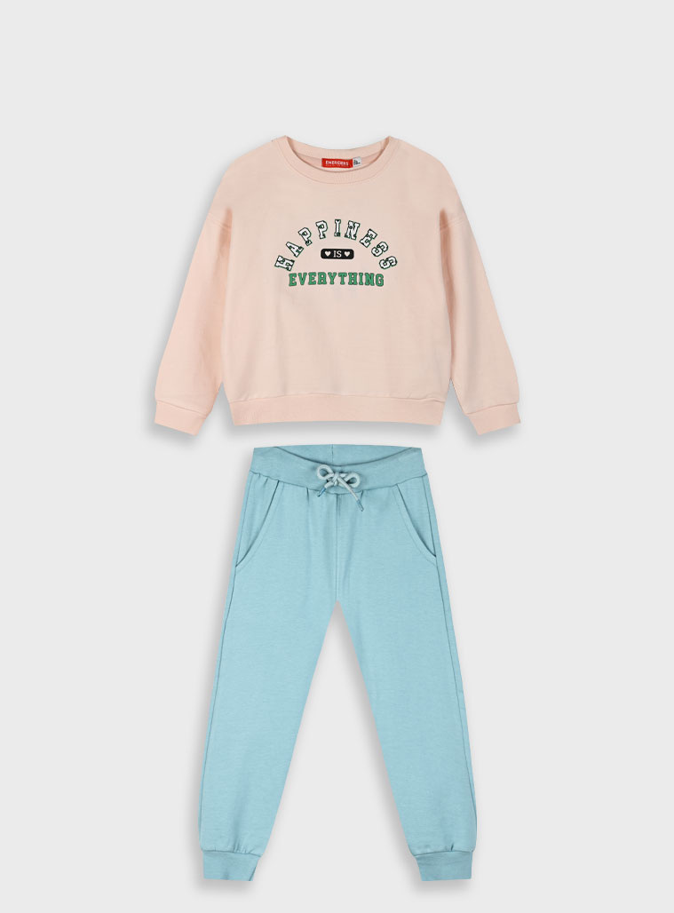 Σετ φούτερ φόρμα με τύπωμα για κορίτσι | ΜΕΝΤΑ