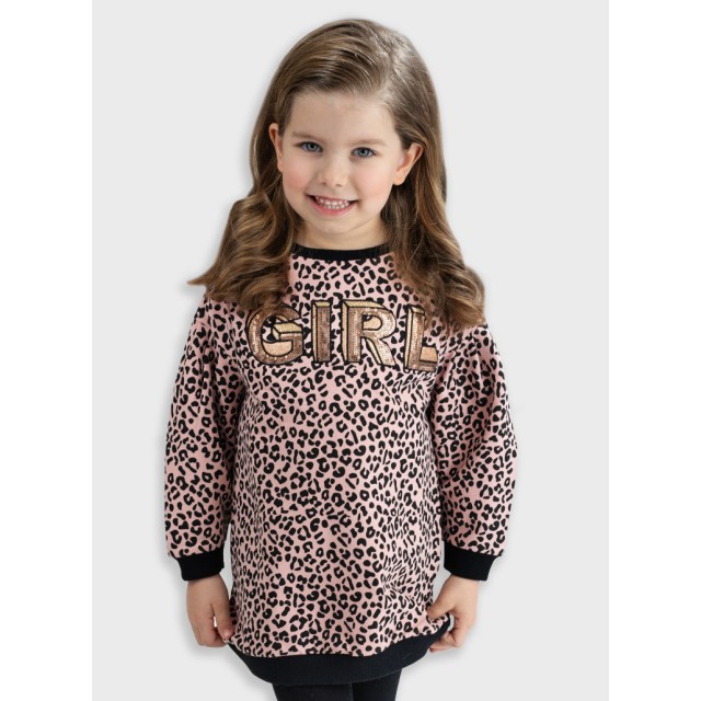 Leopard print fleece dress | SUGARPLUM