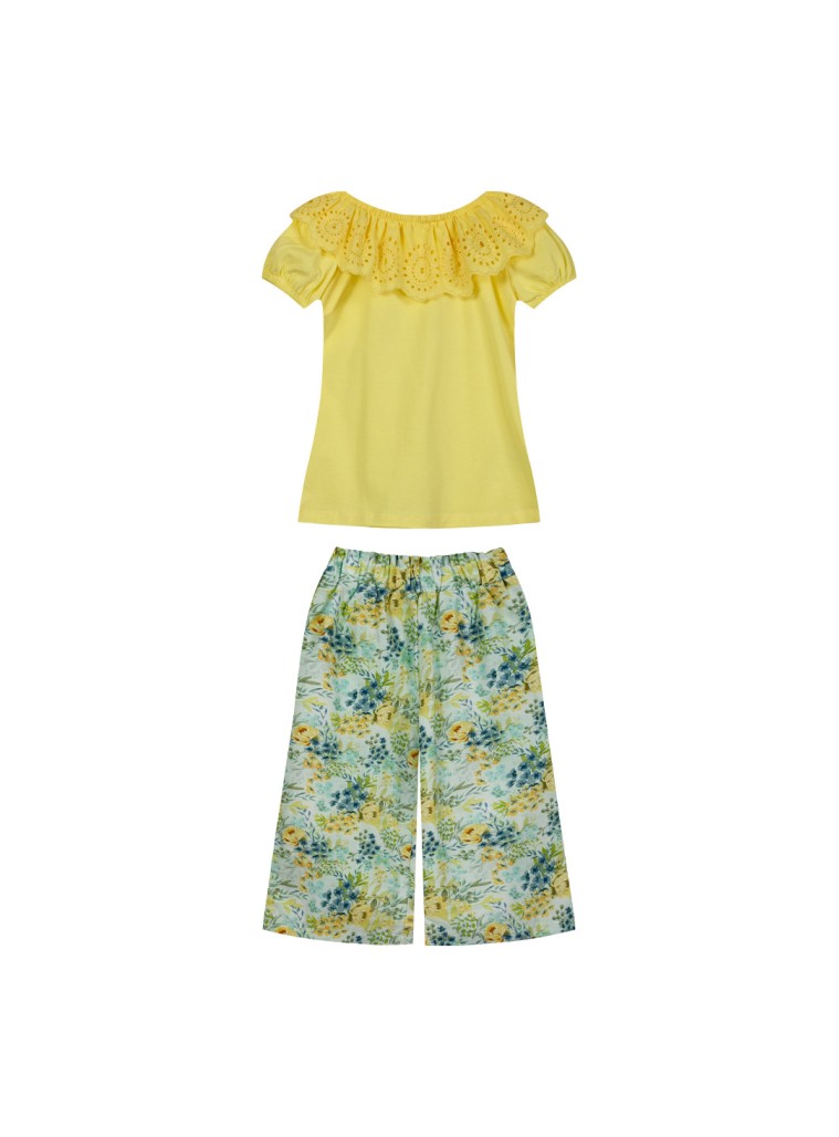 Girl΄s 2 piece set with floral culottes | FLORAL