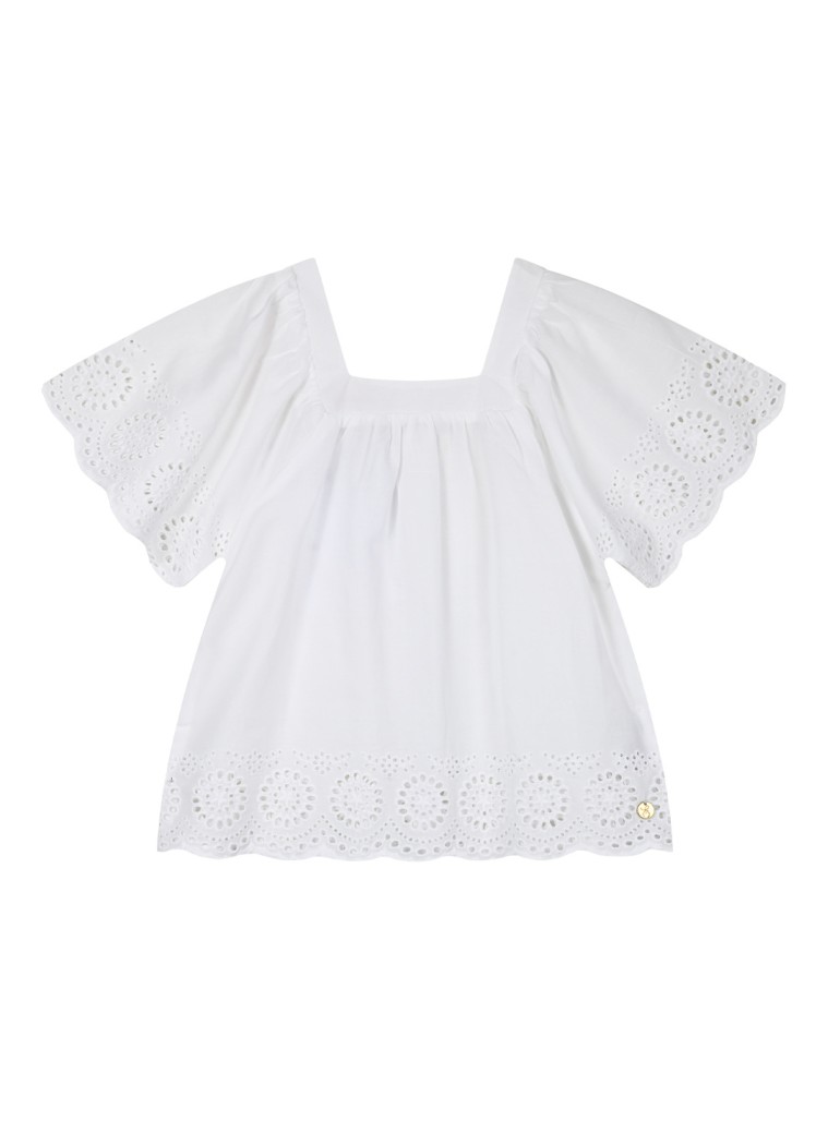 Girl΄s top with embroidery | WHITE