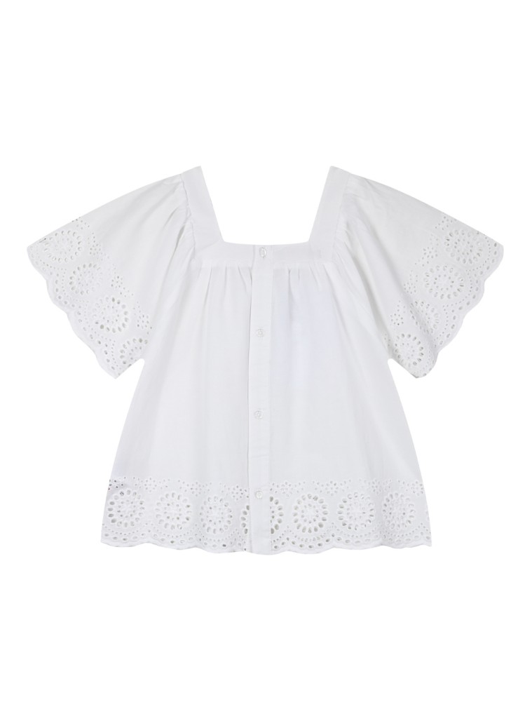 Girl΄s top with embroidery | WHITE