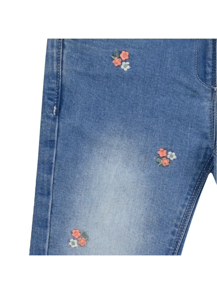 Girl΄s jeans with embroidery | LIGHT BLUE DENIM