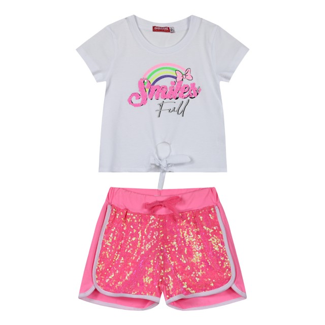 Παιδικό σετ 2 τεμάχια με τύπωμα για κορίτσι | BRIGHT CORAL