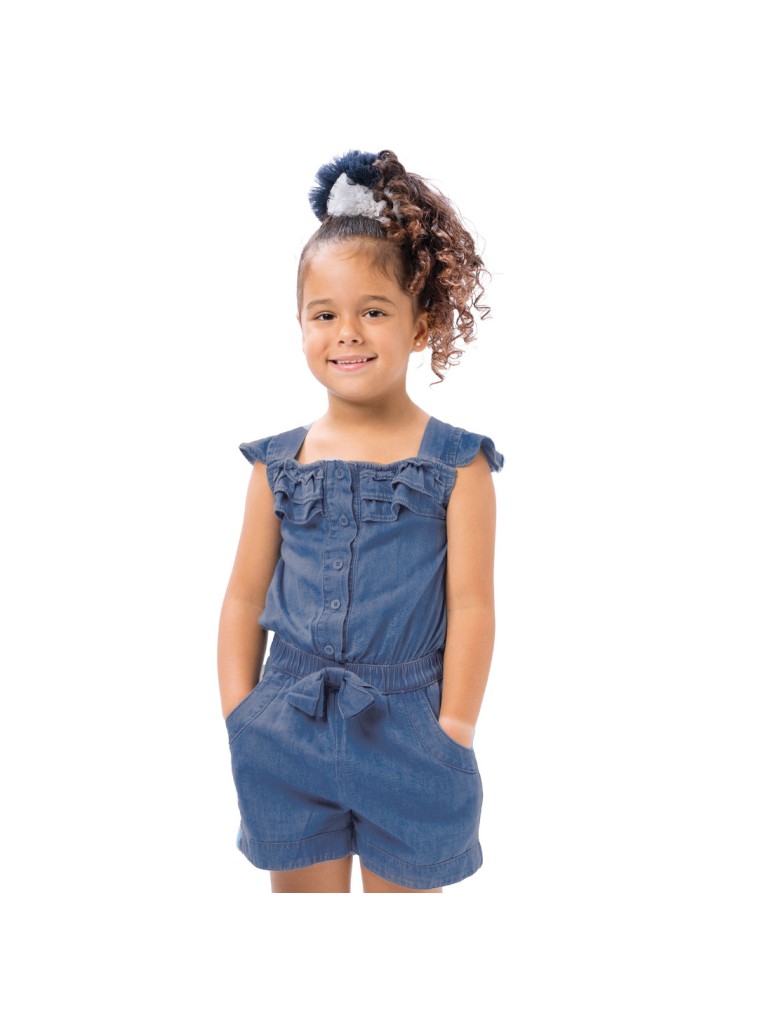 Girl΄s jean romper | BLUE DENIM