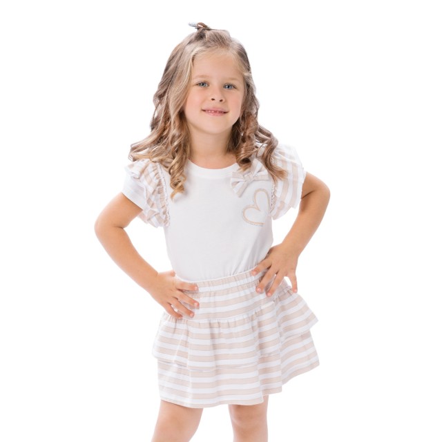 Girl΄s 2 piece set with details | BEIGE