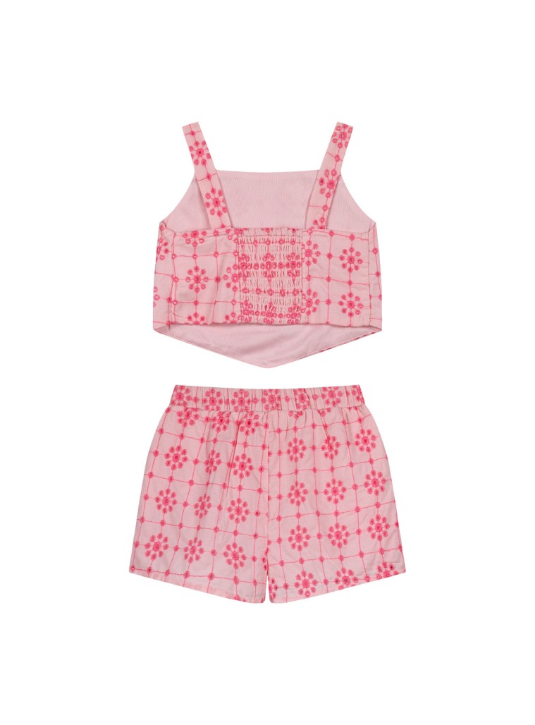 Girl΄s 2 piece set with embroidery | PINK