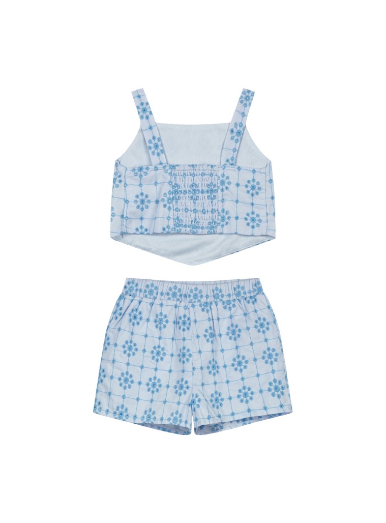 Παιδικό σετ 2 τεμάχια με κέντημα για κορίτσι | ΓΑΛΑΖΙΟ