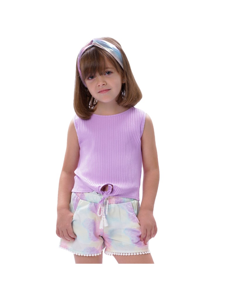 Παιδικό σορτς tie dye για κορίτσι | ΠΟΛΥΧΡΩΜΟ