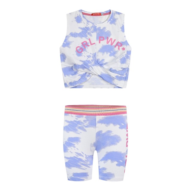 Girl΄s 2 piece tie dye set with print | BLUE DREAM