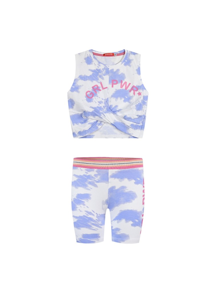 Girl΄s 2 piece tie dye set with print | BLUE DREAM