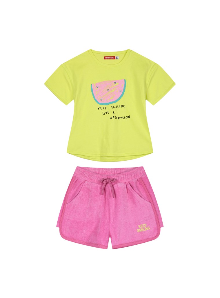 Girl΄s 2 piece set with print | PINK