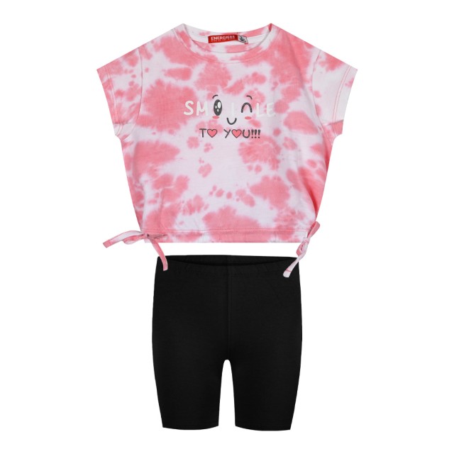 Παιδικό σετ 2 τεμάχια με μπατίκ μπλούζα με τύπωμα για κορίτσι | ΜΑΥΡΟ