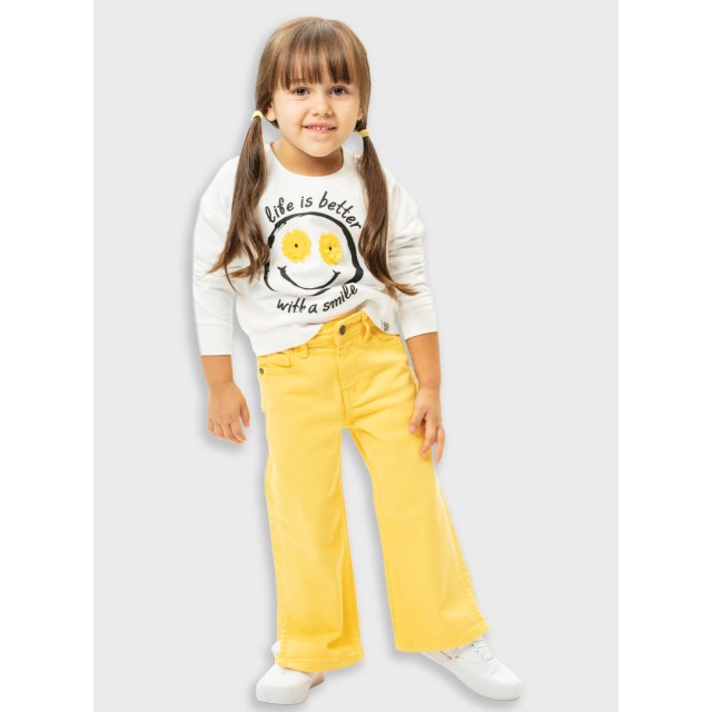 Τζην παντελόνι wide leg για κορίτσι | ΚΙΤΡΙΝΟ