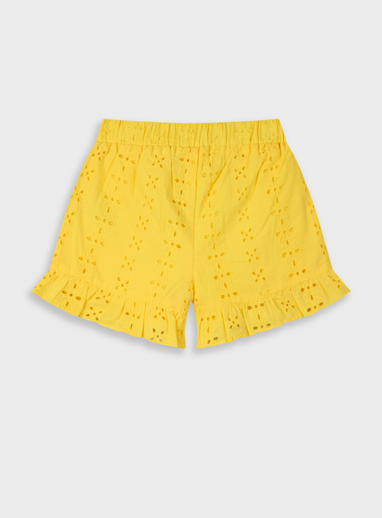 English embroidery skort | YELLOW