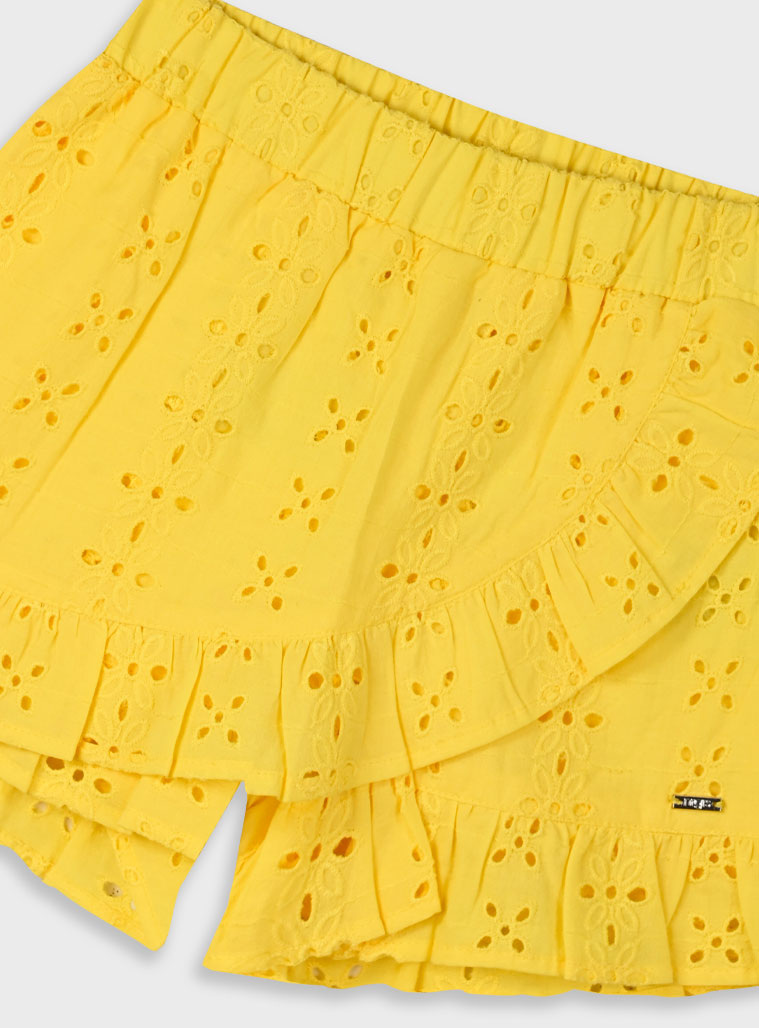 English embroidery skort | YELLOW