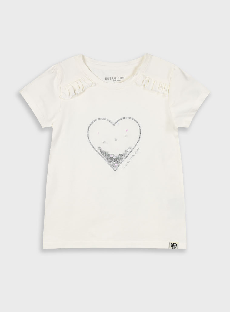 T-shirt with sequins for girls | ECRU