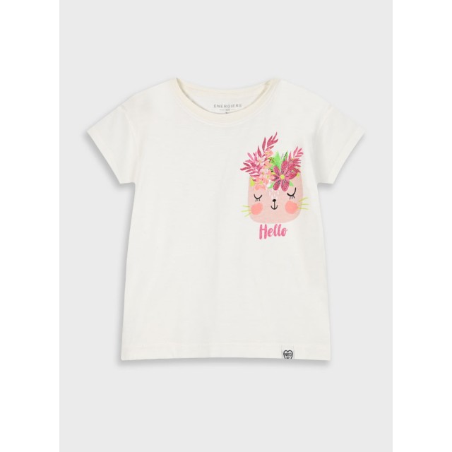 T-shirt with print for girls | ECRU