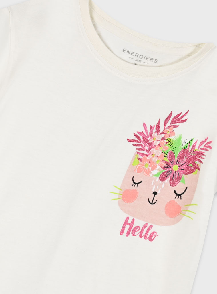 T-shirt with print for girls | ECRU