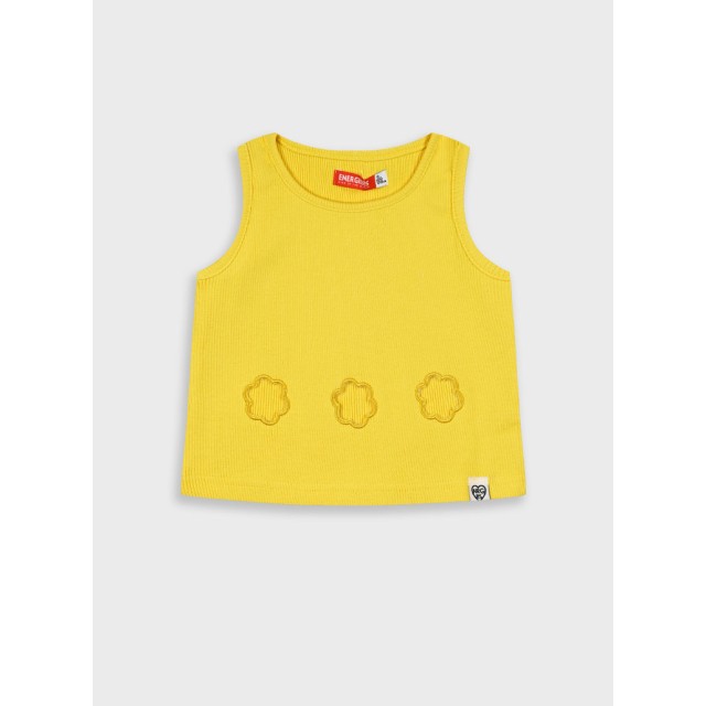 Ribbed tank top for girls | YELLOW