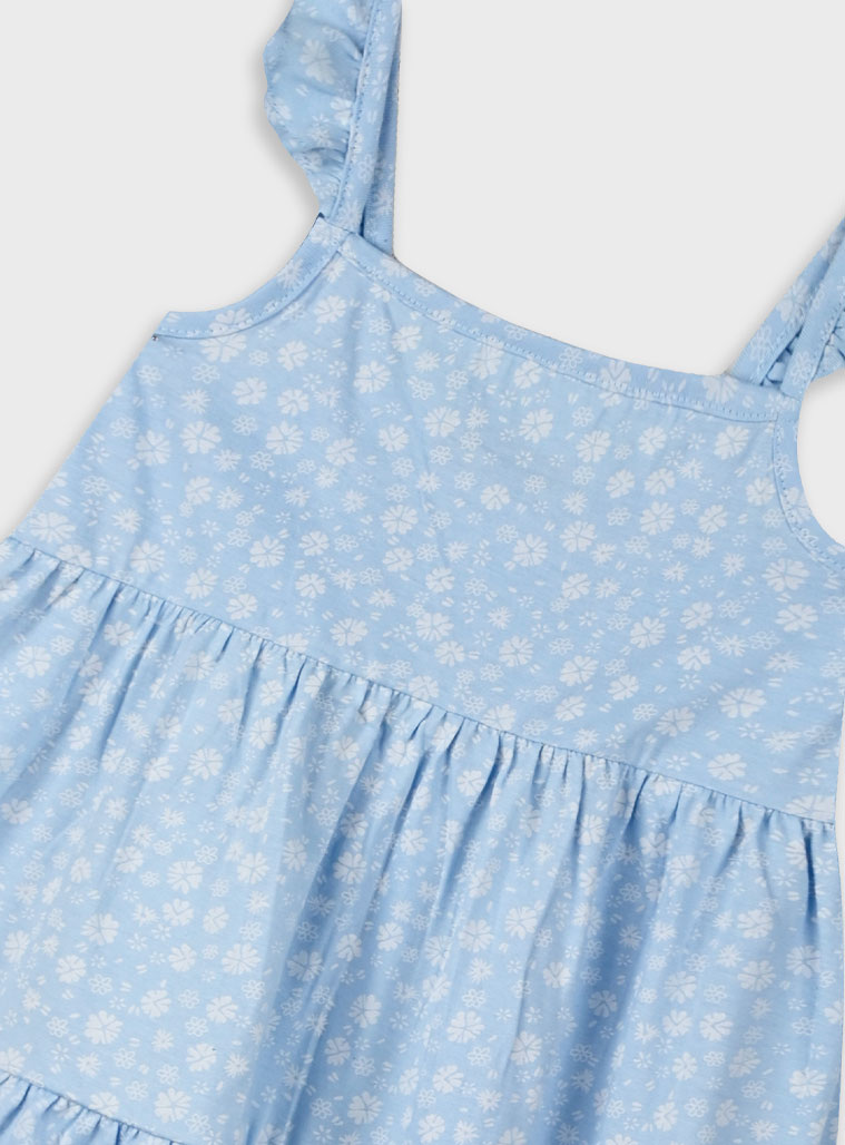Floral dress for girls | LIGHT BLUE