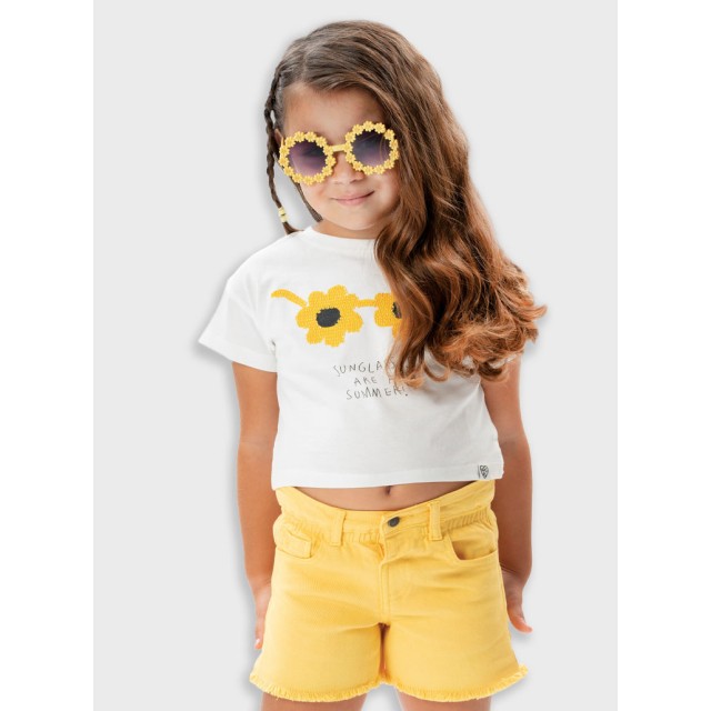 Denim shorts for girls | YELLOW