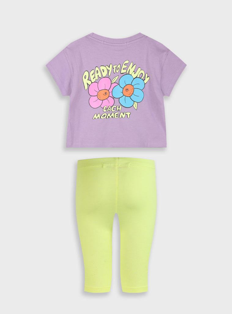 Set with print for girls | EMERALD GREEN