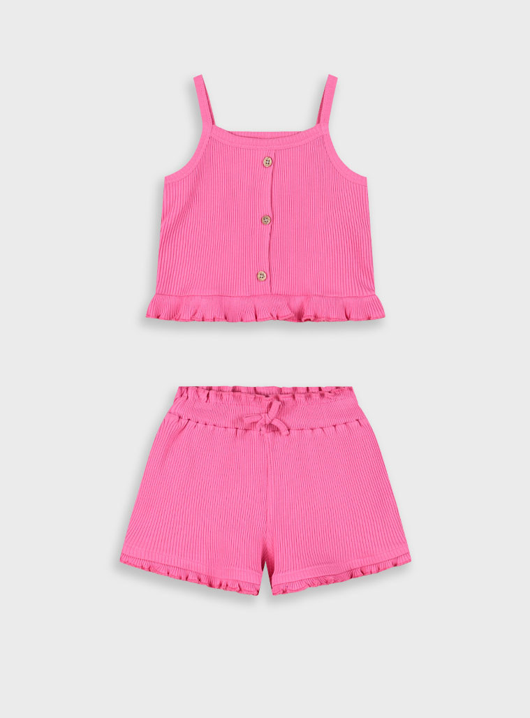 Ribbed set for girls | ROSE PETAL