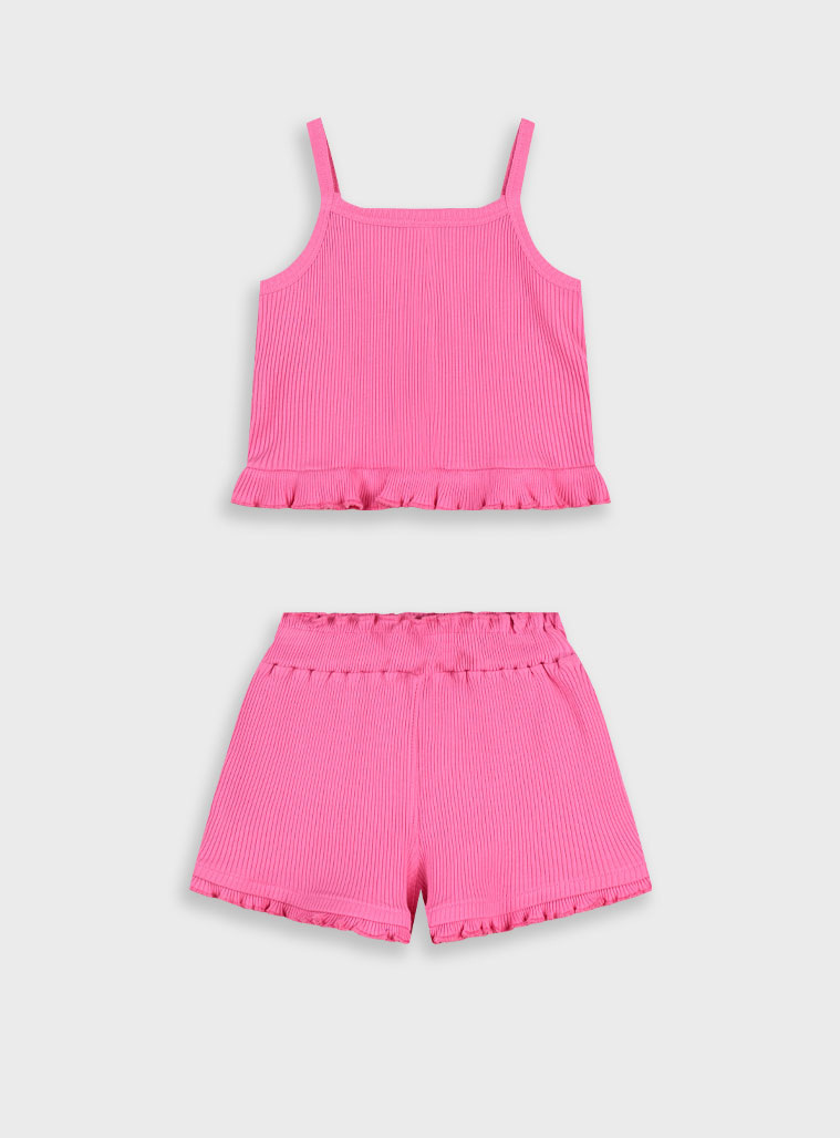 Ribbed set for girls | ROSE PETAL