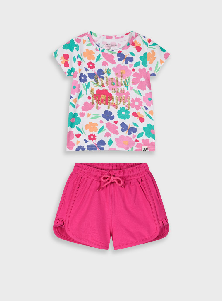 Set with print for girls | FUCSHIA
