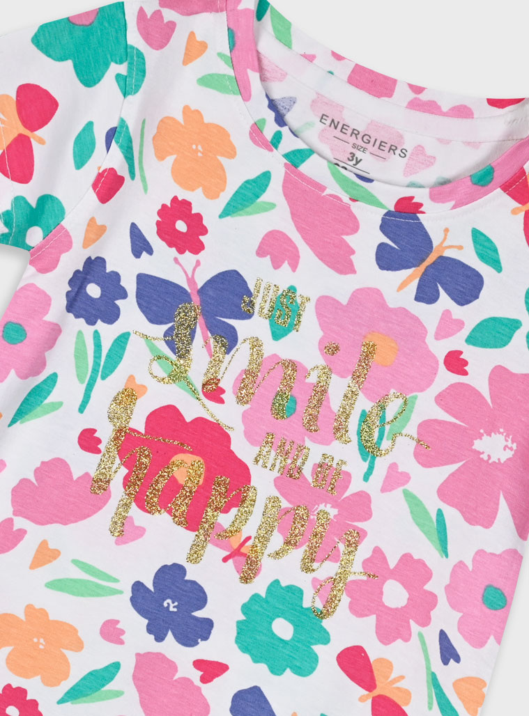 Set with print for girls | FUCSHIA