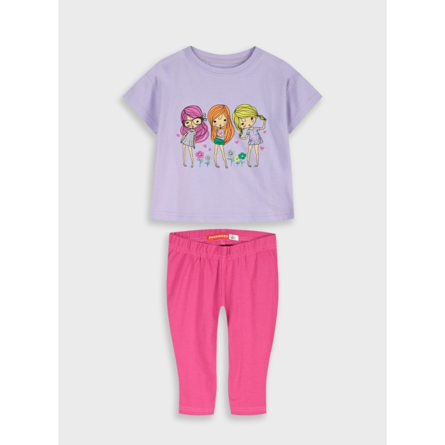Set of t-shirt with leggings | FUCSHIA