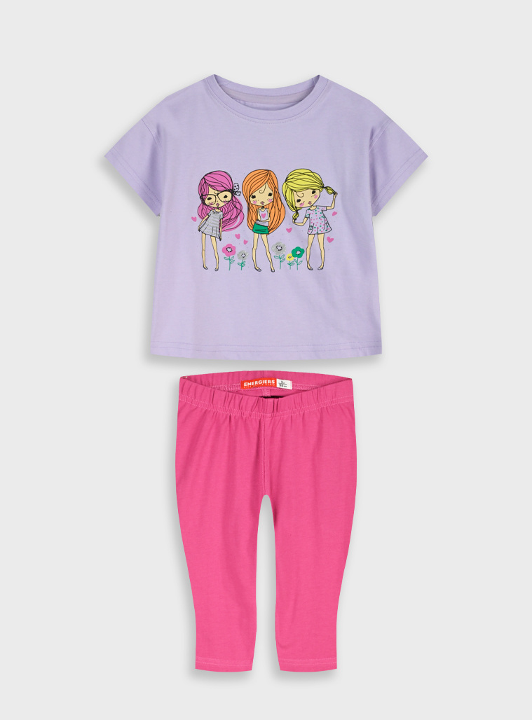 Set of t-shirt with leggings | FUCSHIA