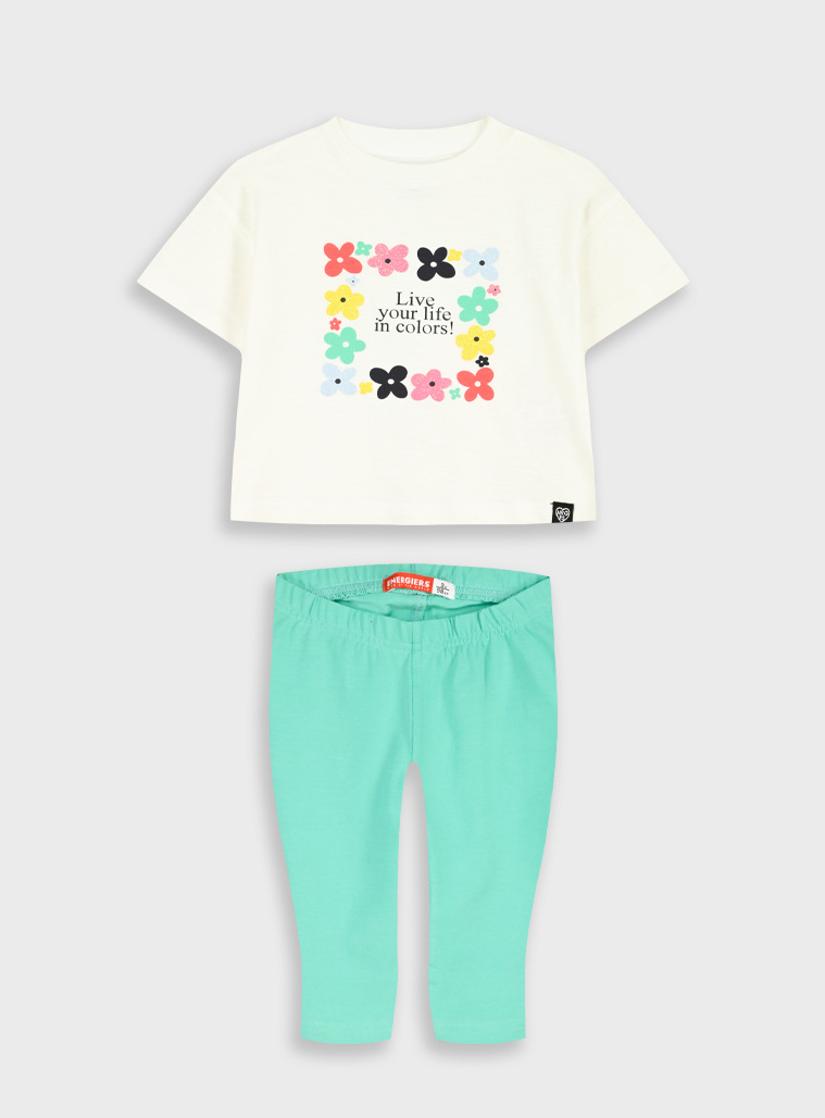 Set of t-shirt with leggings | Aqua Green