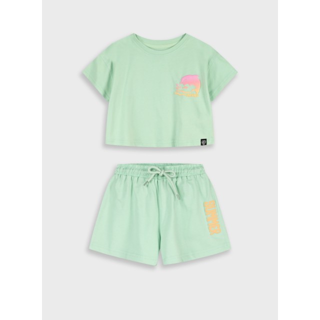 Set of shirt with shorts | MINT GREEN