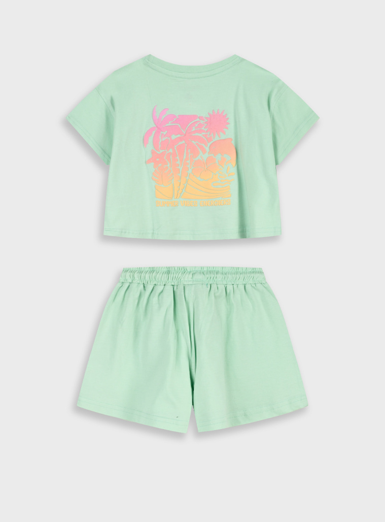 Set of shirt with shorts | MINT GREEN