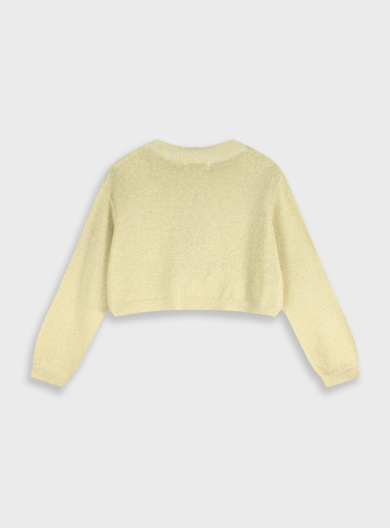 Πλεκτό μπολερό με μεταλιζέ λούρεξ κλωστή για κορίτσι | ΧΡΥΣΟ Πλεκτό μπολερό με μεταλιζέ λούρεξ κλωστή για κορίτσι | ΧΡΥΣΟ