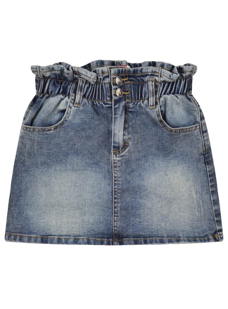 Τζην φούστα paperbag με τσέπες και κουμπιά για κορίτσι | ΜΠΛΕ ΤΖΗΝ