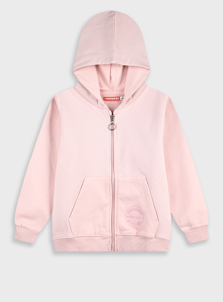 Fleece ζακέτα Energiers Basic Line με κουκούλα | ΡΟΖ